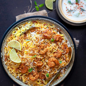 Hyderabad Shrimp Biryani