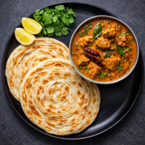 Malabar Parotta (2) + Curry (12oz)